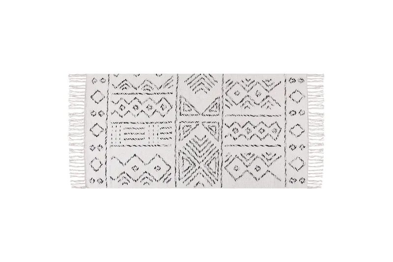 Alkent Uldtæppe 80x150 cm, Sort/hvid