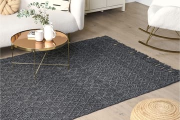 Alucra Ryetæppe 160x230 cm - Sort - Tekstiler - Tæpper - Moderne tæppe - Uldtæppe