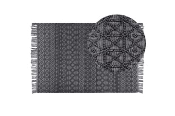 Alucra Ryetæppe 160x230 cm - Sort - Tekstiler - Tæpper - Moderne tæppe - Uldtæppe