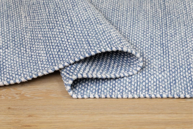 Alva Bomuldstæppe 240x240 cm Kvadratisk - Blå - Tekstiler - Tæpper - Moderne tæppe - Bomuldstæpper