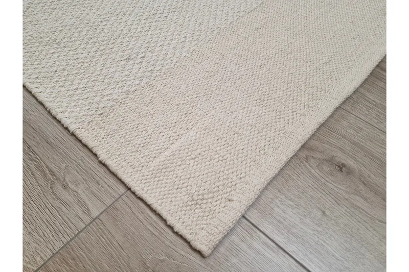 Alva Bomuldstæppe 75x150 cm Oval - Creme - Tekstiler - Tæpper - Moderne tæppe - Bomuldstæpper