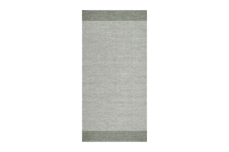 Alva Bomuldstæppe 75x280 cm Oval - Grøn - Tekstiler - Tæpper - Moderne tæppe - Bomuldstæpper