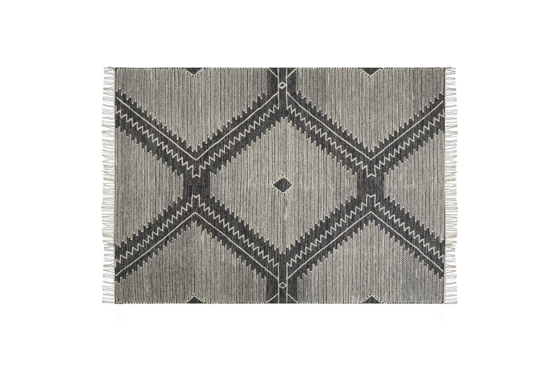 Arbaa Bomuldstæppe 160x230 cm, Sort/hvid