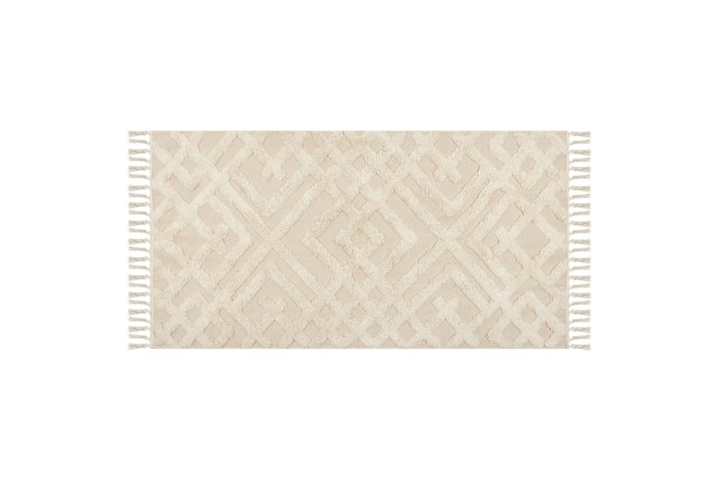 Ardahan Bomuldstæppe 80x150 cm - Beige - Tekstiler - Tæpper - Moderne tæppe - Ryatæpper