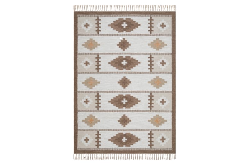 Arvika Uldtæppe 140x200 cm Rektangulær - Beige - Tekstiler - Tæpper - Moderne tæppe - Uldtæppe