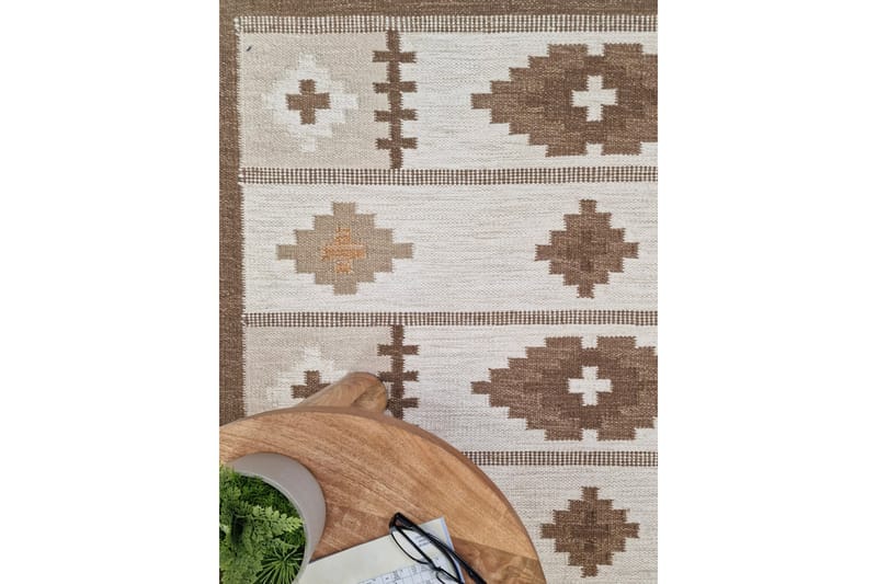 Arvika Uldtæppe 140x200 cm Rektangulær - Beige - Tekstiler - Tæpper - Moderne tæppe - Uldtæppe