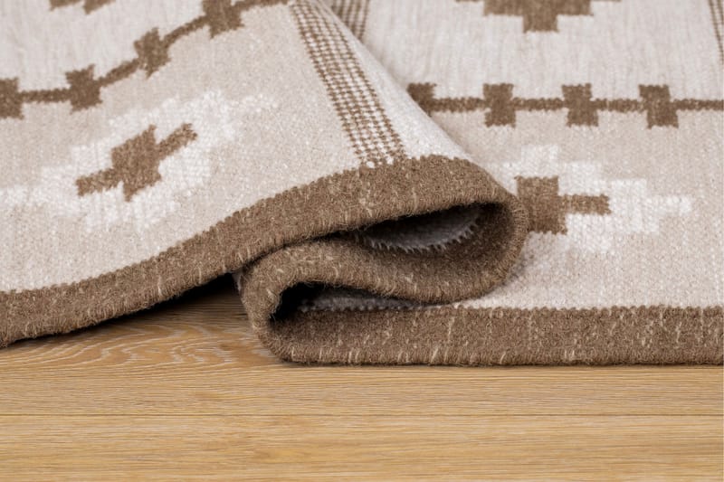 Arvika Uldtæppe 140x200 cm Rektangulær - Beige - Tekstiler - Tæpper - Moderne tæppe - Uldtæppe