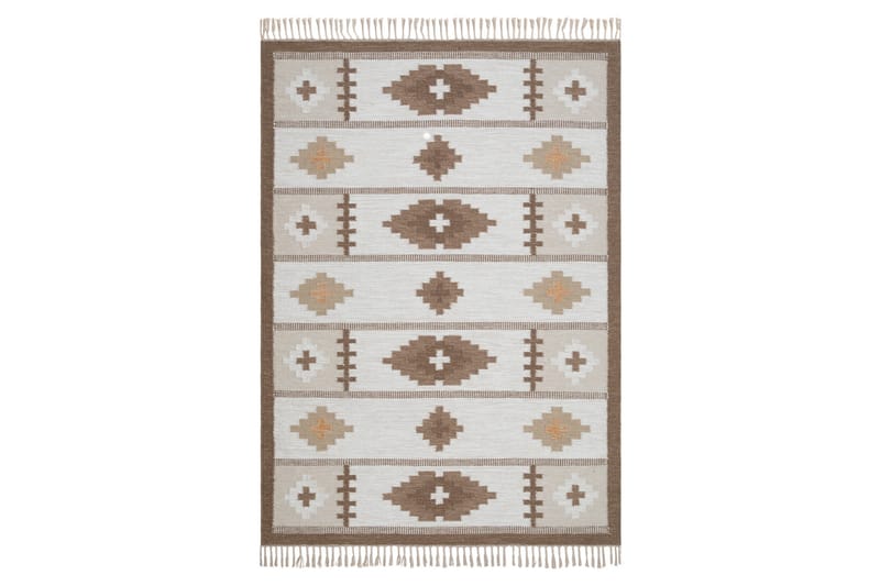 Arvika Uldtæppe 140x200 cm Rektangulær - Beige - Tekstiler - Tæpper - Moderne tæppe - Uldtæppe