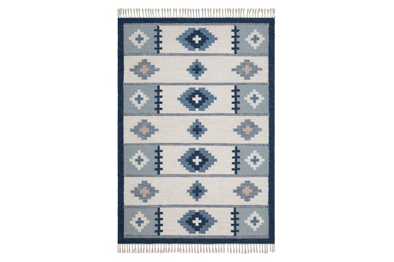 Arvika Uldtæppe 160x230 cm Rektangulær - Blå - Tekstiler - Tæpper - Moderne tæppe - Uldtæppe