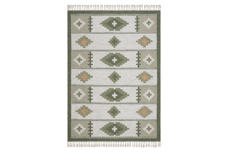 Arvika Uldtæppe 160x230 cm Rektangulær - Grøn - Tekstiler - Tæpper - Moderne tæppe - Uldtæppe