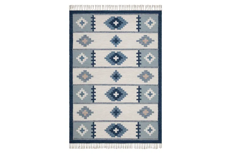 Arvika Uldtæppe 200x300 cm Rektangulær, Blå