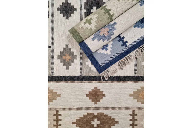 Arvika Uldtæppe 80x200 cm Rektangulær - Beige - Tekstiler - Tæpper - Moderne tæppe - Uldtæppe