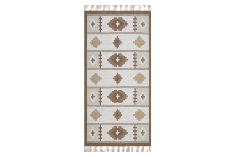 Arvika Uldtæppe 80x200 cm Rektangulær - Beige - Tekstiler - Tæpper - Moderne tæppe - Uldtæppe