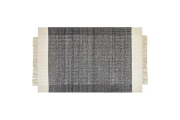 Atlanti Uldtæppe 140x200 cm - Sort/hvid - Tekstiler - Tæpper - Moderne tæppe - Uldtæppe