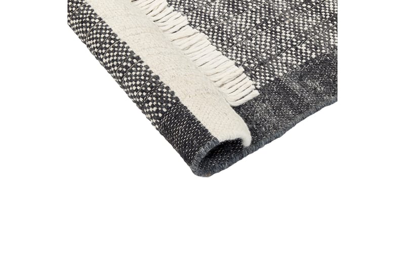 Atlanti Uldtæppe 160x230 cm - Sort/hvid - Tekstiler - Tæpper - Moderne tæppe - Uldtæppe