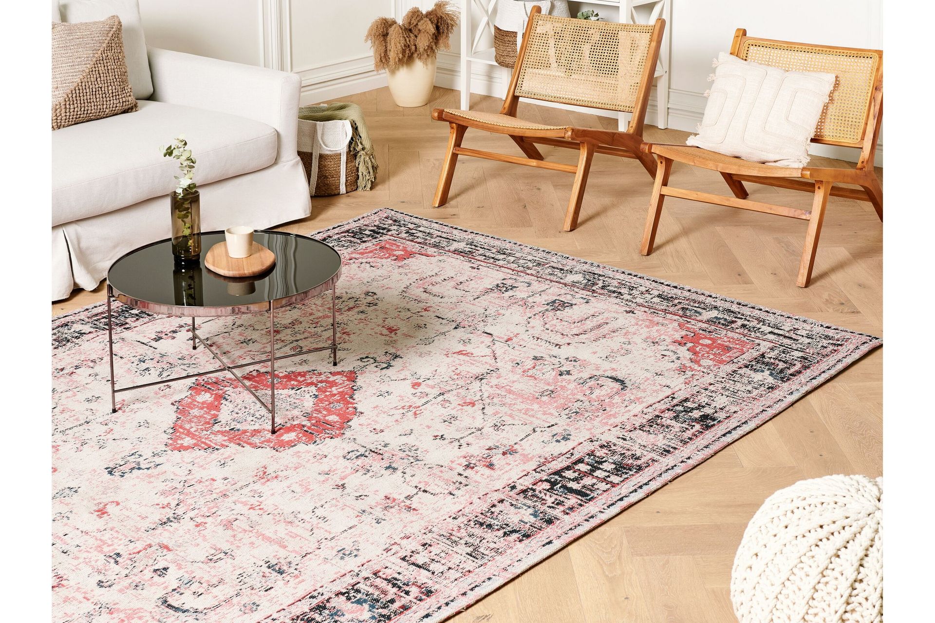 Attera Bomuldstæppe 200x300 cm - Rød - Tekstiler - Tæpper - Moderne tæppe - Bomuldstæpper