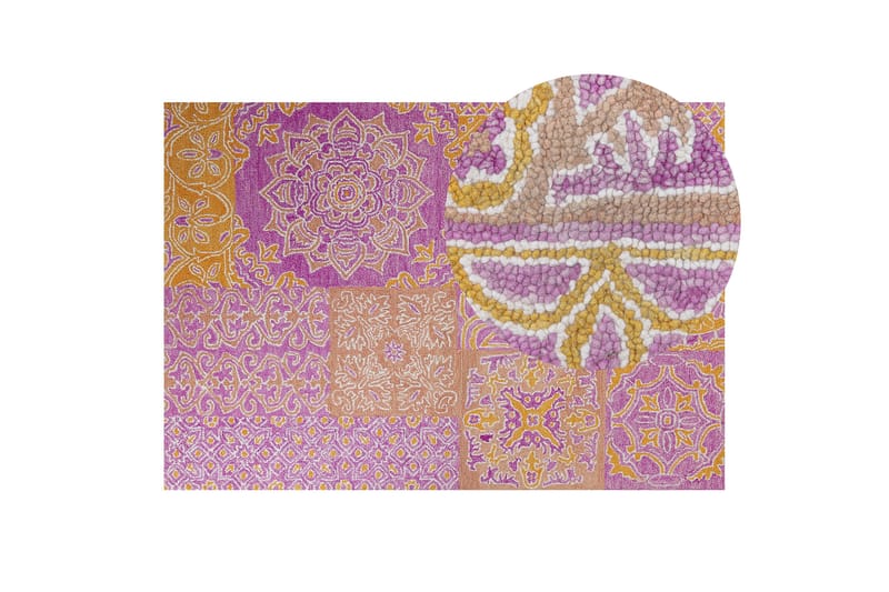 Avanos Uldtæppe 140x200 cm - Rosa - Tekstiler - Tæpper - Moderne tæppe - Uldtæppe