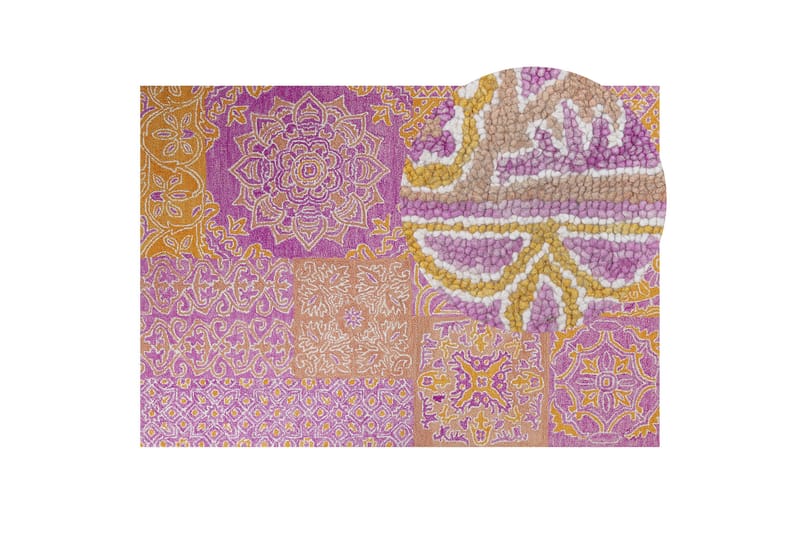 Avanos Uldtæppe 160x230 cm - Rosa - Tekstiler - Tæpper - Moderne tæppe - Uldtæppe