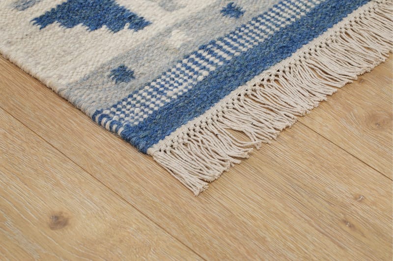 Avesta Uldtæppe 140x200 cm Rektangulær - Blå - Tekstiler - Tæpper - Moderne tæppe - Uldtæppe