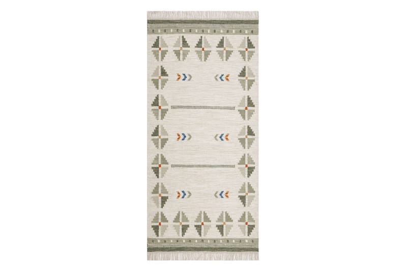 Avesta Uldtæppe 80x200 cm Oval - Grøn - Tekstiler - Tæpper - Moderne tæppe - Uldtæppe