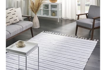 Bademli Ryetæppe 140x200 cm - Grå - Tekstiler - Tæpper - Fladvævet tæppe