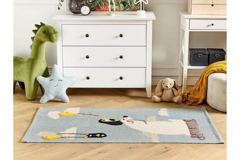 Barus Bomuldstæppe 80x150 cm - Blå - Tekstiler - Tæpper - Moderne tæppe - Bomuldstæpper