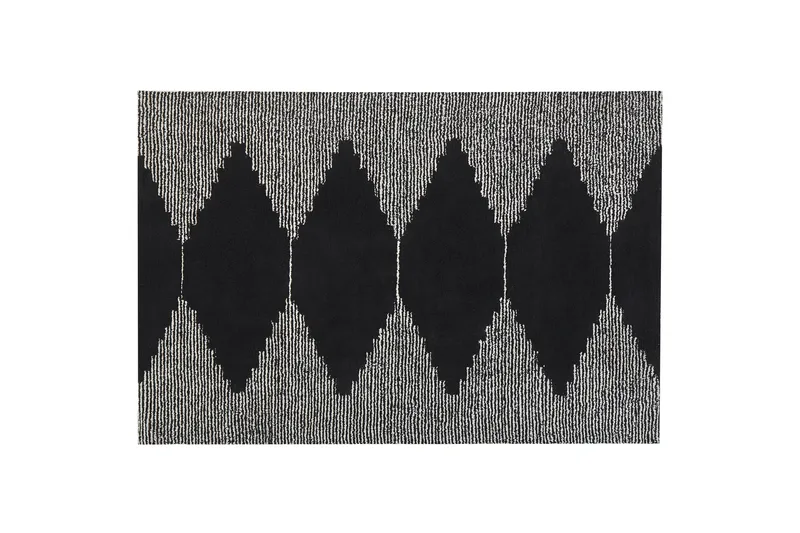 Bathinda Ryetæppe 160x230 cm - Sort/hvid - Tekstiler - Tæpper - Moderne tæppe - Bomuldstæpper
