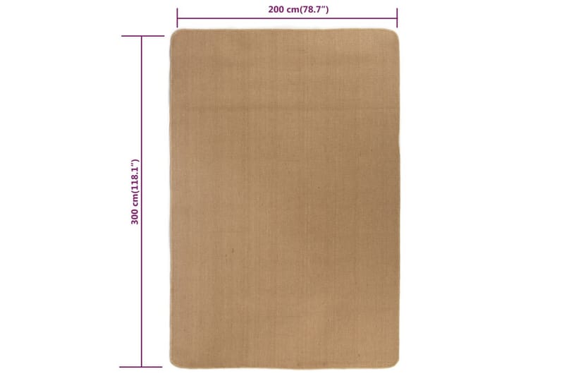 beBasic gulvtæppe med latexbagside 200x300 cm - Brun - Sisaltæpper - Jutemåtter & hampemåtter