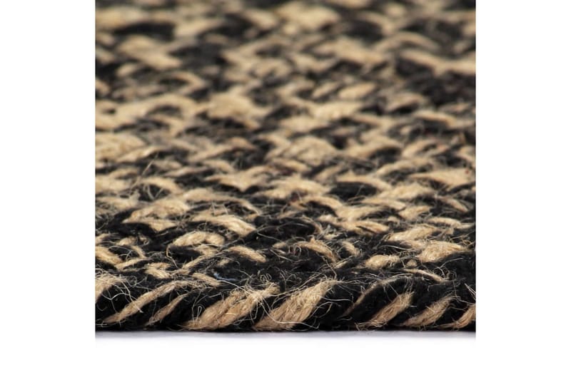 beBasic håndlavet gulvtæppe 180 cm jute sort og brun - Sort - Sisaltæpper - Jutemåtter & hampemåtter