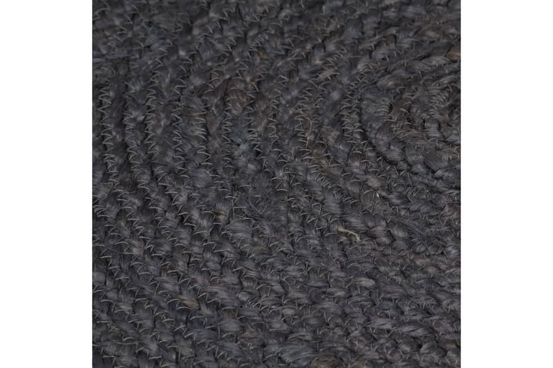 beBasic håndlavet gulvtæppe 180 cm rundt jute mørkegrå - GrÃ¥ - Sisaltæpper - Jutemåtter & hampemåtter