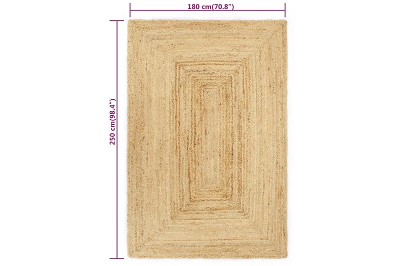 beBasic håndlavet gulvtæppe 180x250 cm jute - Brun - Sisaltæpper - Jutemåtter & hampemåtter
