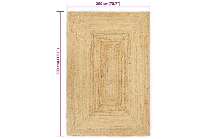 beBasic håndlavet gulvtæppe 200x300 cm jute - Brun - Tekstiler - Tæpper - Moderne tæppe - Sisaltæpper