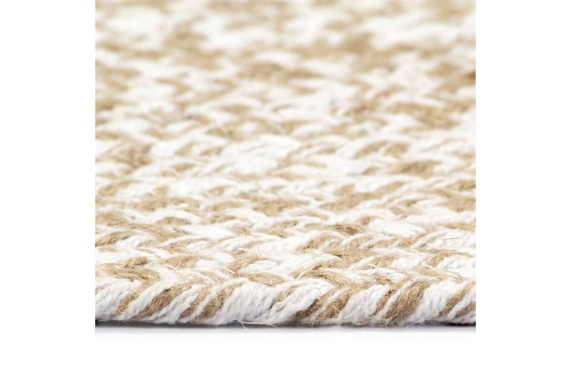 beBasic håndlavet gulvtæppe 210 cm jute hvid og brun - Hvid - Tekstiler - Tæpper - Moderne tæppe - Sisaltæpper
