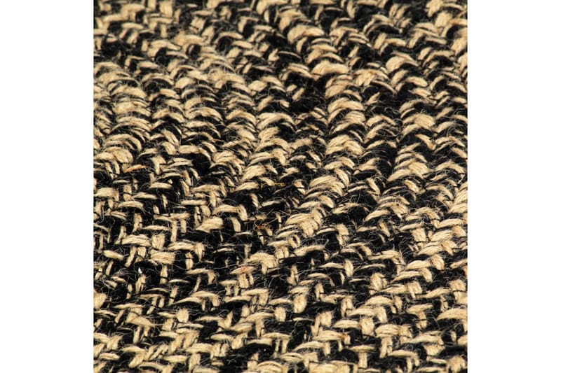 beBasic håndlavet gulvtæppe 210 cm jute sort og brun - Sort - Sisaltæpper - Jutemåtter & hampemåtter