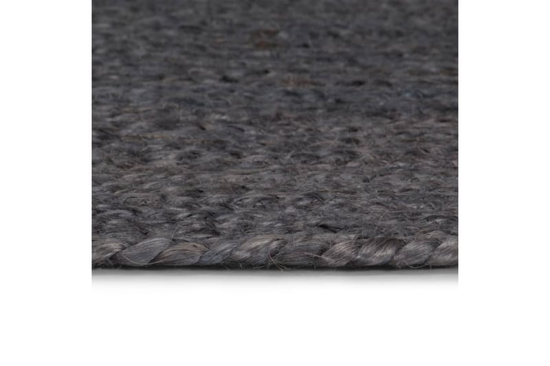 beBasic håndlavet gulvtæppe 210 cm rundt jute mørkegrå - GrÃ¥ - Sisaltæpper - Jutemåtter & hampemåtter