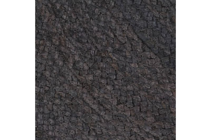 beBasic håndlavet gulvtæppe 210 cm rundt jute mørkegrå - GrÃ¥ - Sisaltæpper - Jutemåtter & hampemåtter