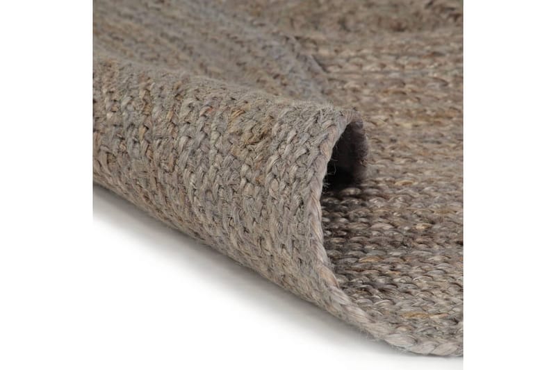 beBasic håndlavet gulvtæppe 240 cm rundt jute grå - GrÃ¥ - Sisaltæpper - Jutemåtter & hampemåtter