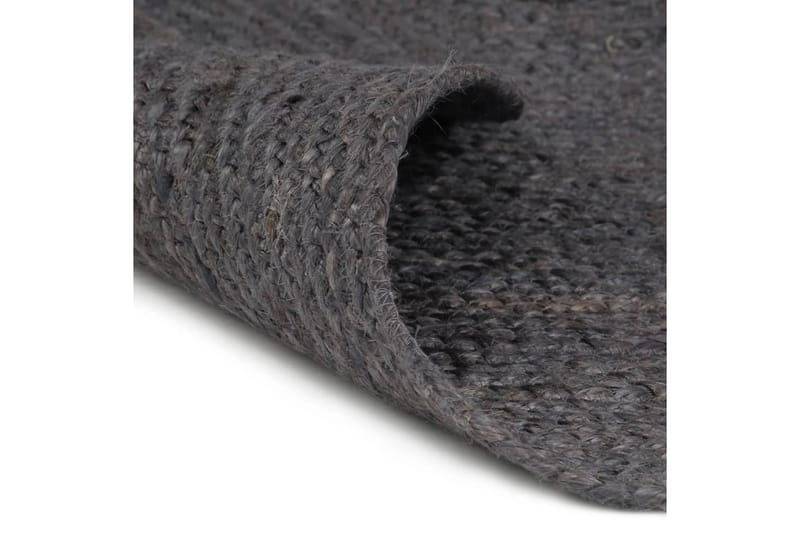 beBasic håndlavet gulvtæppe 240 cm rundt jute mørkegrå - GrÃ¥ - Sisaltæpper - Jutemåtter & hampemåtter