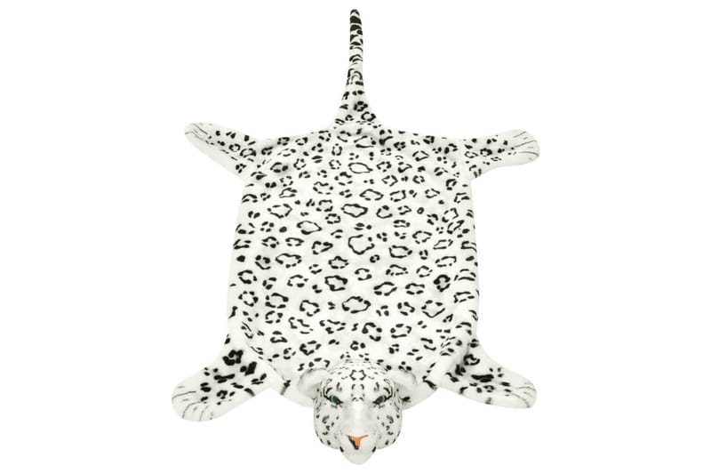 beBasic leopardtæppe plys 139 cm hvid - Hvid - Tekstiler - Tæpper - Moderne tæppe - Mønstrede tæpper