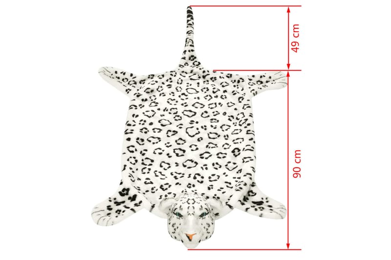 beBasic leopardtæppe plys 139 cm hvid - Hvid - Tekstiler - Tæpper - Moderne tæppe - Mønstrede tæpper