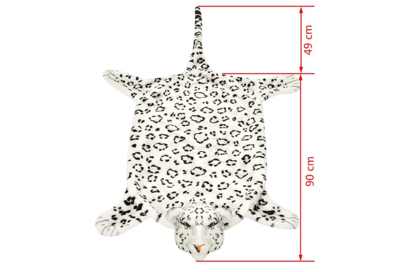 beBasic leopardtæppe plys 139 cm hvid - Hvid - Wiltontæpper - Mønstrede tæpper