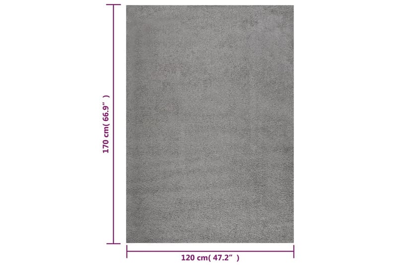 beBasic shaggy gulvtæppe 120x170 cm høje luv grå - GrÃ¥ - Ryatæpper