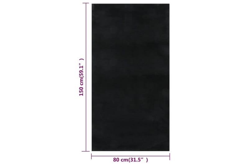 beBasic shaggy gulvtæppe 80x150 cm skridsikkert og vaskbart sort - Sort - Wiltontæpper - Mønstrede tæpper