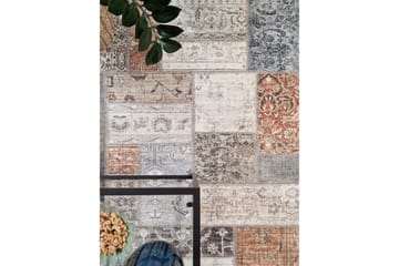 Binni Wiltontæppe 80x150 cm - Flerfarvet - Tekstiler - Tæpper - Orientalske tæpper - Patchwork tæppe
