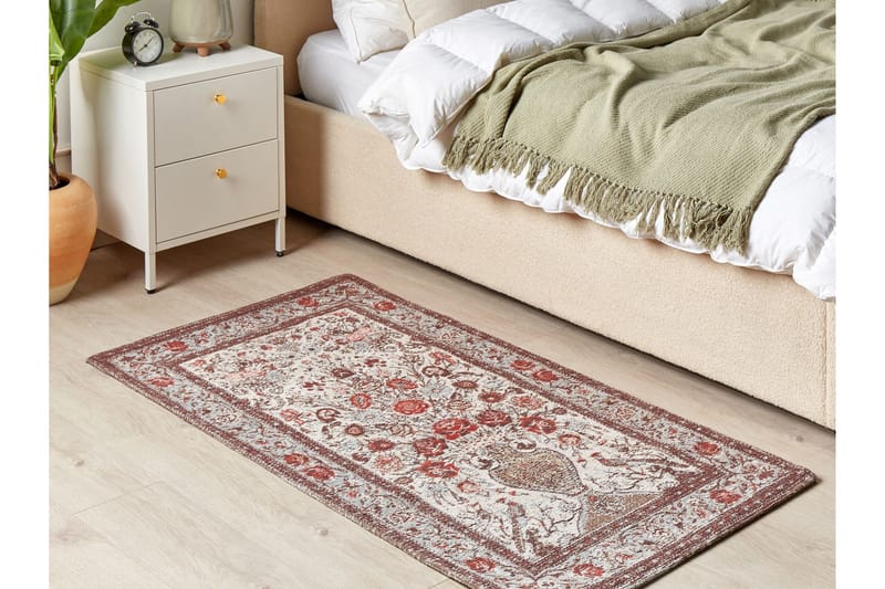 Binnisz Ryetæppe 80x150 cm - Rød - Tekstiler - Tæpper - Moderne tæppe - Bomuldstæpper