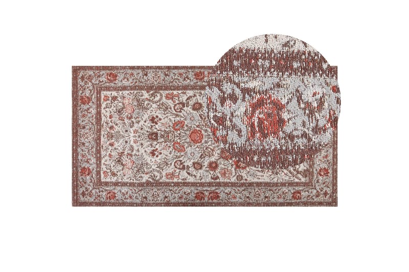 Binnisz Ryetæppe 80x150 cm - Rød - Tekstiler - Tæpper - Moderne tæppe - Bomuldstæpper