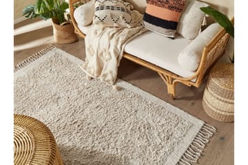 Bitlis Ryetæppe 140x200 cm - Beige - Tekstiler - Tæpper - Moderne tæppe - Bomuldstæpper