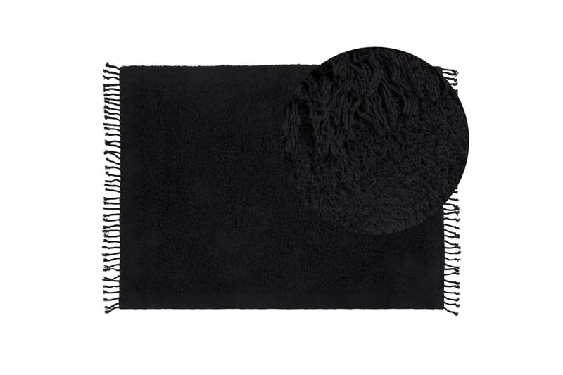 Bitlis Ryetæppe 140x200 cm - Sort - Tekstiler - Tæpper - Moderne tæppe - Bomuldstæpper