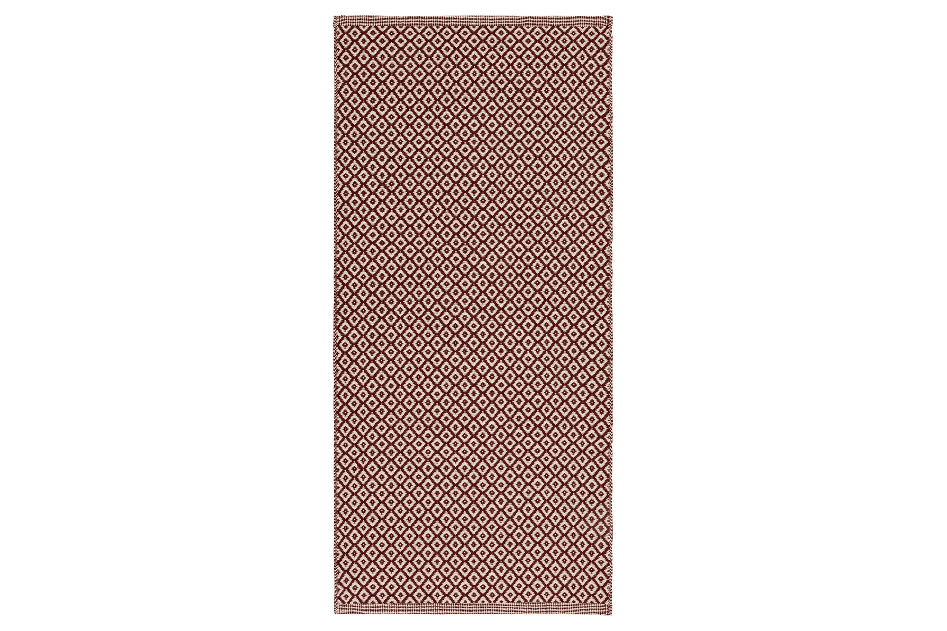 Björkö Uldtæppe 75x150 cm Rektangulært - Rød - Tekstiler - Tæpper - Moderne tæppe - Uldtæppe