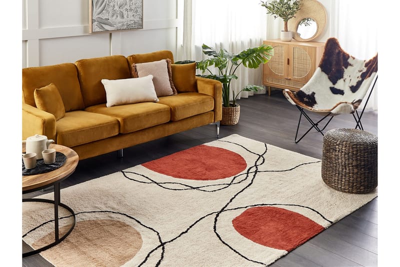 Bolat Ryetæppe 140x200 cm - Beige - Tekstiler - Tæpper - Moderne tæppe - Ryatæpper